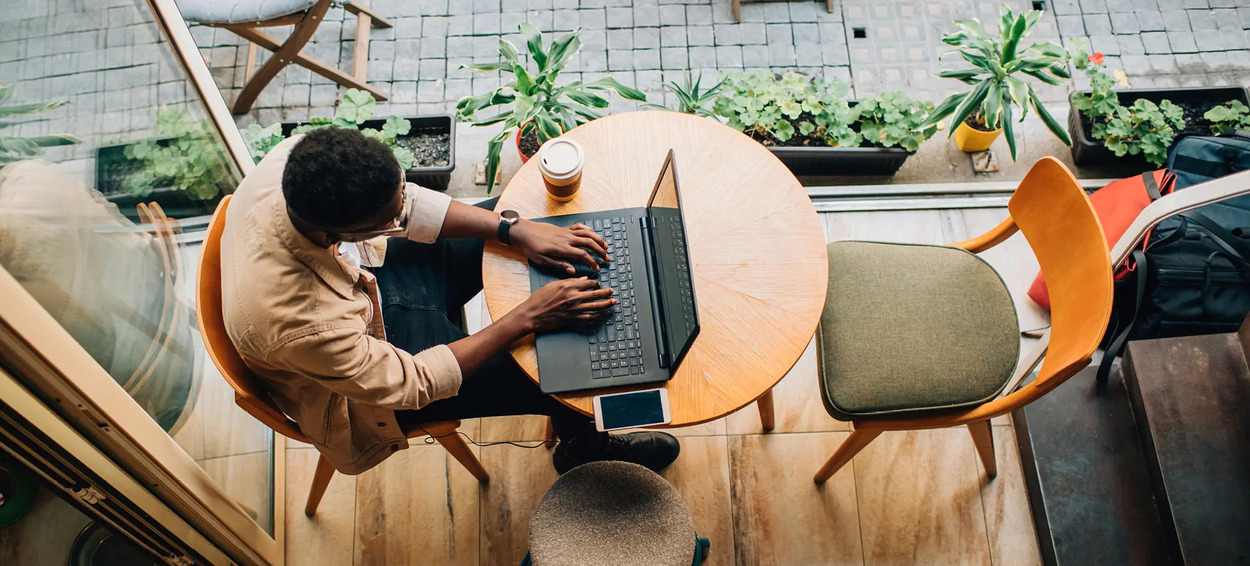 Man working on laptop